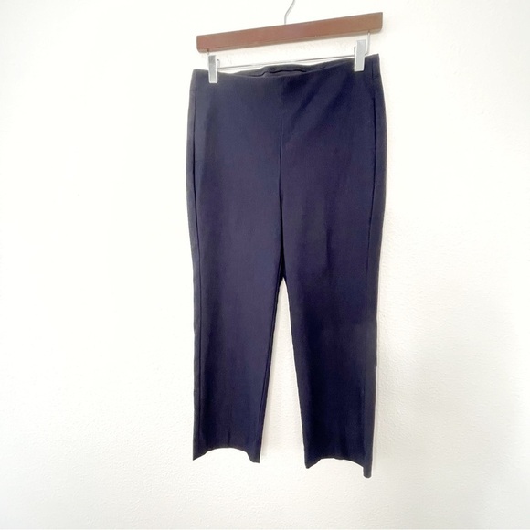 Chico’s pull on stretch flat front straight legs ankle navy blue pants size 6 - Picture 2 of 9